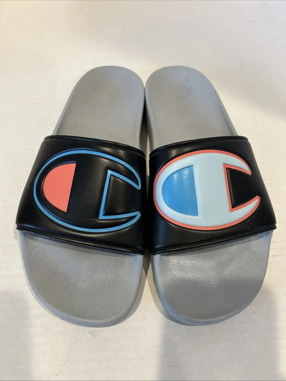Champion Slide IPO Slides Black Gray Pink Men's SZ 8m